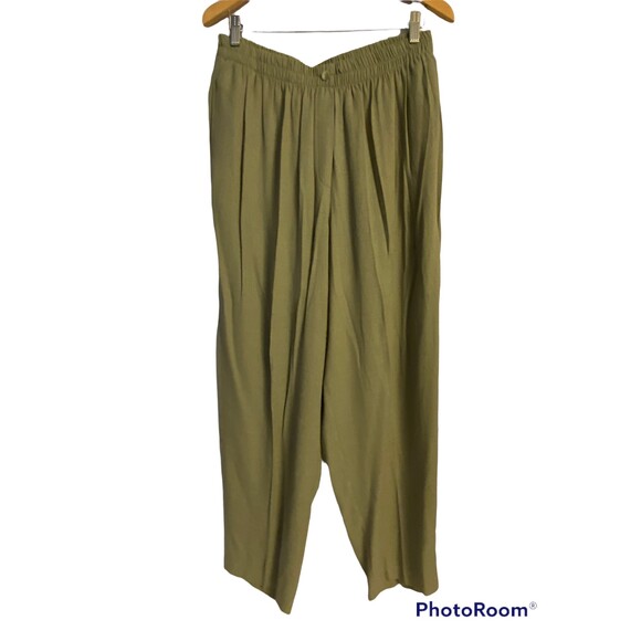 Ellen Figg Pants - Ellen Figg Woman Pants 18W  Elastic Waist Green Vintage!